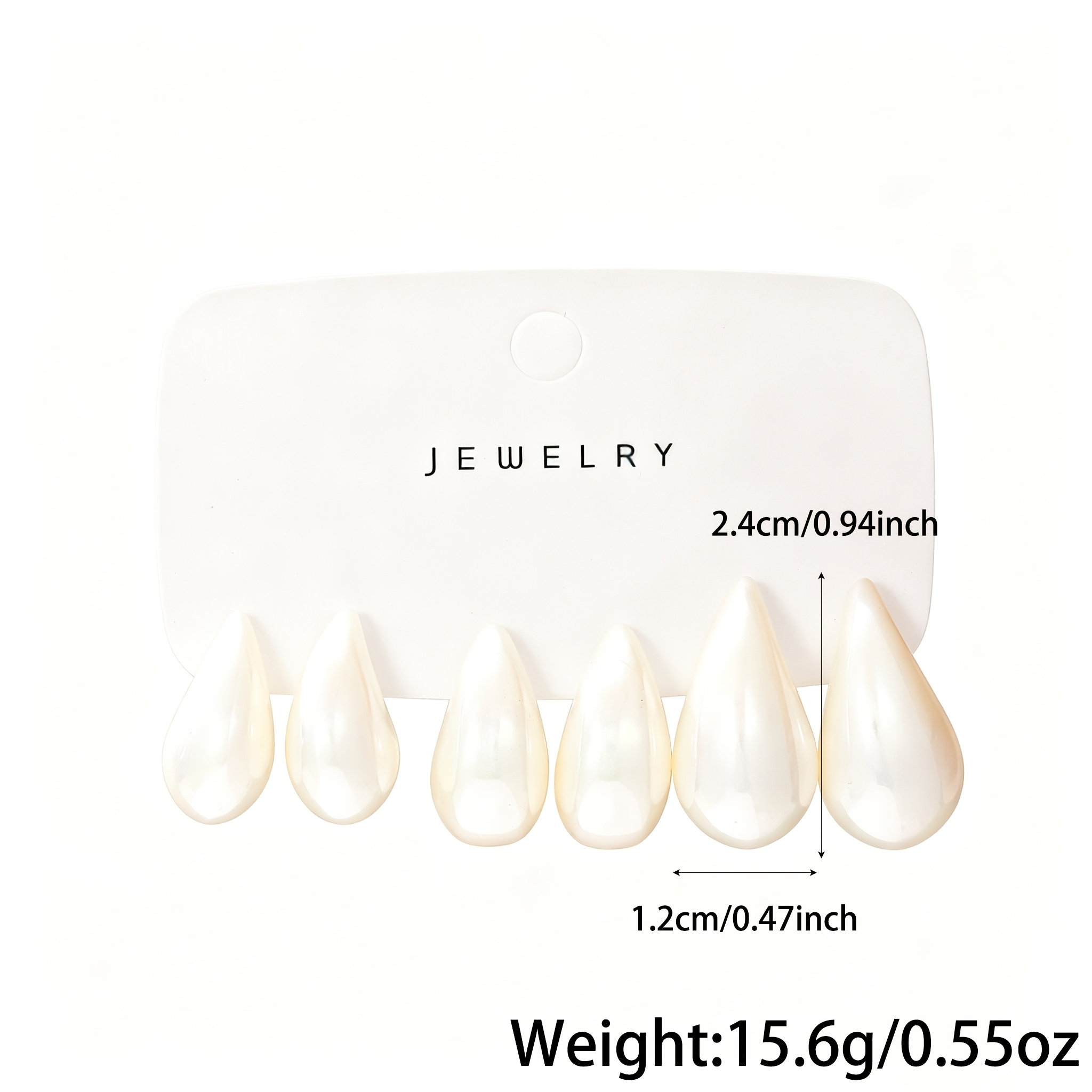 Women's Elegant CCB Resin Teardrop C-Shaped Hoop Earring Set